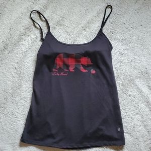 Lucky Brand pj tank top shelf bra size small bear